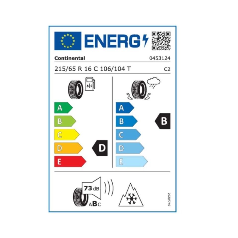 Continental 215/65/16C Van Contact Winter 6PR (Üretim Yılı:2025)