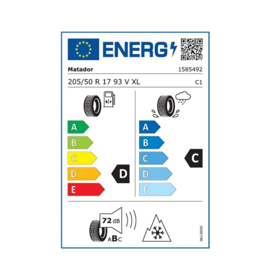 Matador 205/50R17 Nordicca Mp93 Xl Fr 93V (Üretim Yılı:2025)