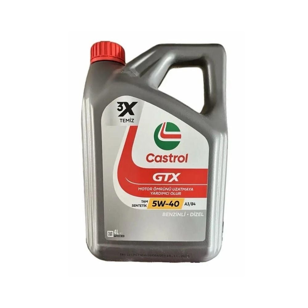 Castrol GTX 5W-40 A3/B4 4 lt (Üretim Yılı:2025)